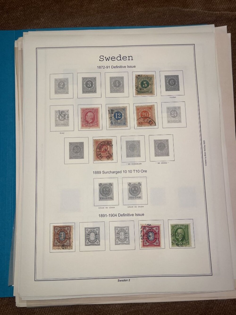 265 Sweden Stamp 1872-1986 Vintage Swedish Collection Album Postage Officials